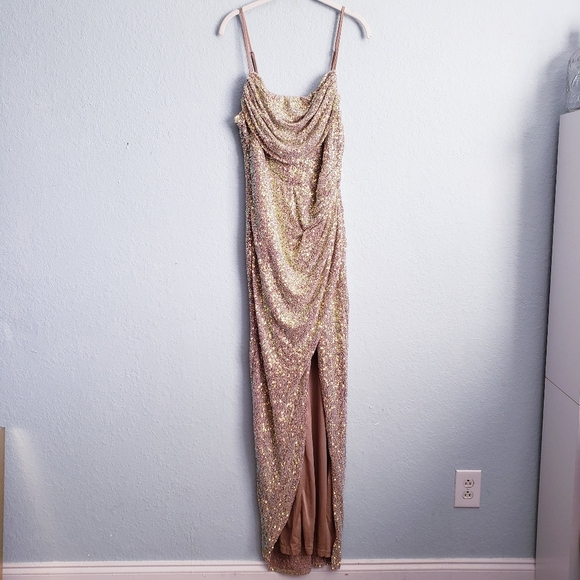 Baltic Born Melania Sequin High Slit Gown - Picture 2 of 6